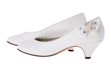 white leather shoes