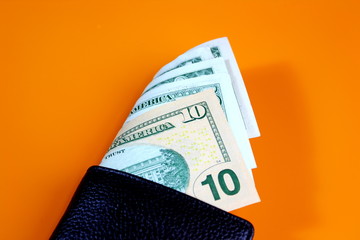 dollar bill black wallet