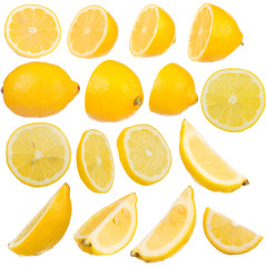Multiple citron (isolated) on white background