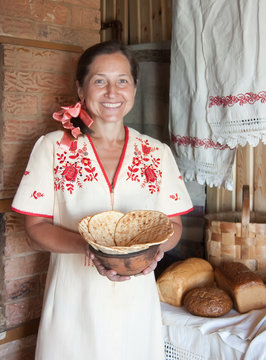 Woman In Traditional Russian Dress