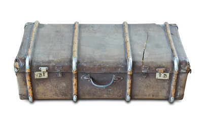 Old Suitcase. With Clipping Path