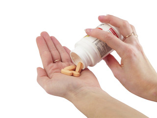 Tablets on the palm