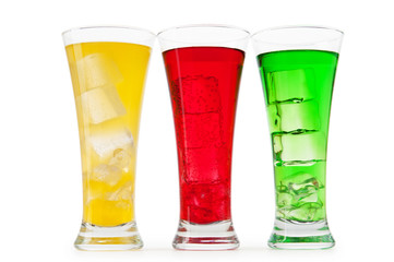 Colourful cocktail in glasses