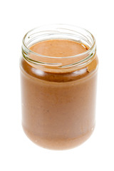 Jar of peanut butter isolated