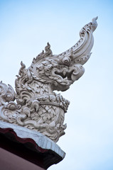 Fototapeta na wymiar Beautiful element roof of buddhist temple