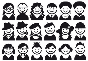 people vector icon set
