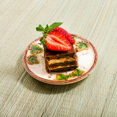 Tasty cake and strawberry