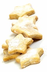 Vanilliekekse in Sternform mit Vanilliezucker