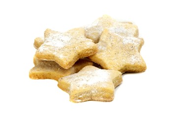 Vanilliekekse in Sternform mit Vanilliezucker
