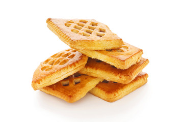 Tasty cookies isolated on the white background