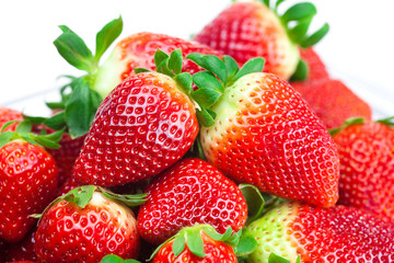 background of red big juicy ripe strawberries