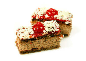 Tasty cherry cake for dessert