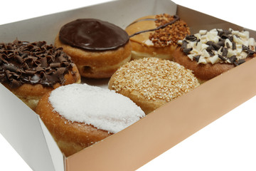 six donuts in a box