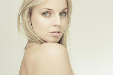 Naklejka premium sensual beautiful blond girl