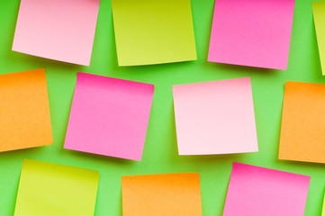 Reminder notes on the bright colorful paper