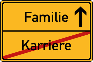 Ortstafel Karriere und Familie