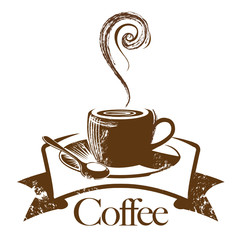 Coffee vintage illustration logo vector