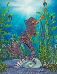 Peel and stick wall murals Mermaid mermaid