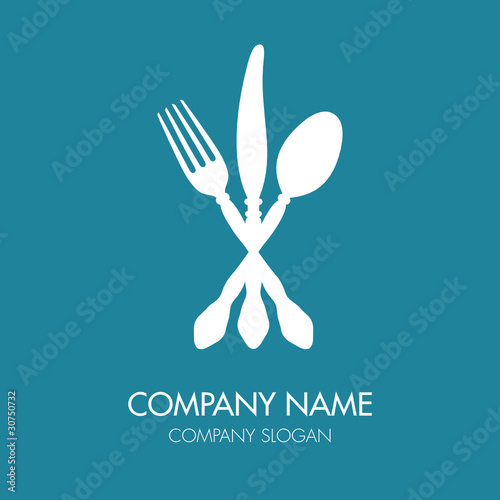 "Cutlery Company Logo Blue" Stock image and royaltyfree vector files