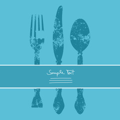 Spoon, Fork & Knife Blue