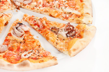 pizza with seafood