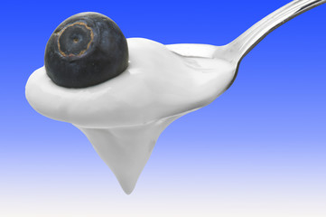Spoon with Yogurt and Blueberry - Yogurt e Mirtillo