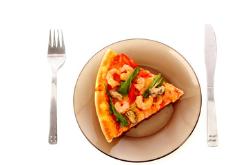 Tasty pizza isoalted on white
