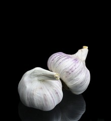 Garlic on Black Background