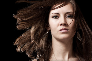 Fototapeta premium Young brunette woman portrait