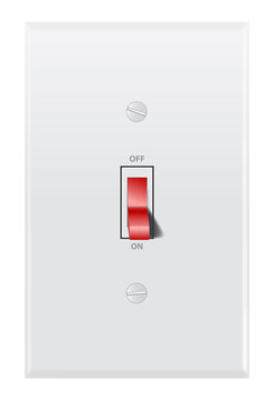 Lichtschalter mit roten Knopf