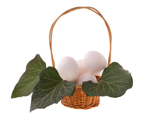 basket with eggs