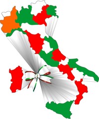 Italia Tricolore-150&deg; con Fiocco-Italy with Flag Bow-2-Vector