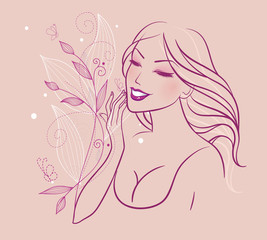 Obraz na płótnie Canvas Beauty floral woman