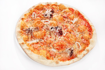 pizza with seafood