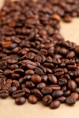 coffee beans on the parchment