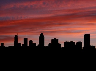 Fototapeta na wymiar Montreal skyline at sunset with beautiful sky illustration