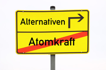 Schild Alternativen zu Atomkraft 