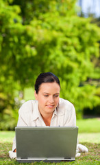 Young woman working on her laptop