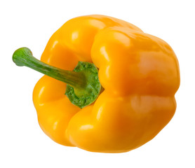 yellow peppers on white background