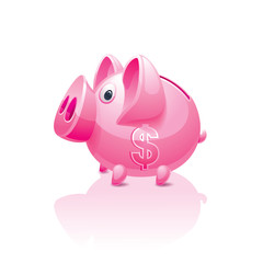 Fototapeta premium piggy bank with a dollar sign