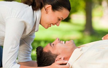 Lovely couple in the park