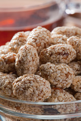 Almonds in sugar and sesame
