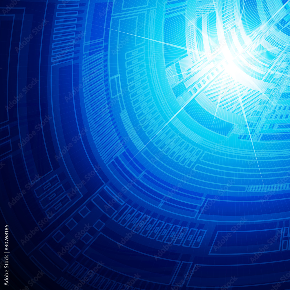 Aufkleber abstract geometric pattern on a blue background.