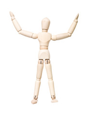 Drawing doll with arms raised