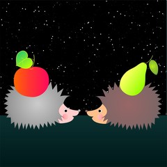 hedgehogs, vector illustration