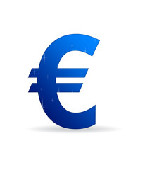 Fototapeta premium Blue Euro Sign
