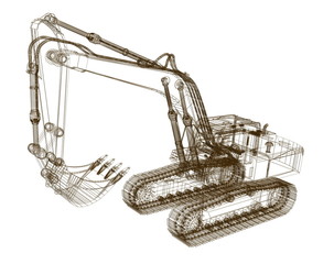 3d model excavator