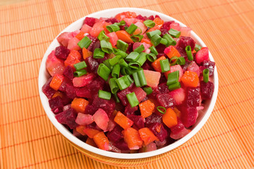 Vinaigrette Russian salad of beetroot