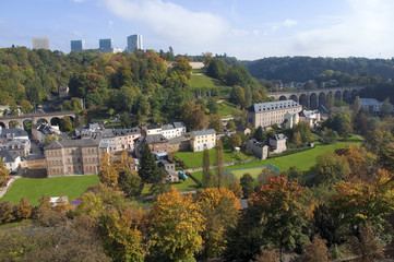 Viaduct and new skyscrapers at Luxembourg