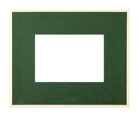 Yellow picture frame with dark green matte